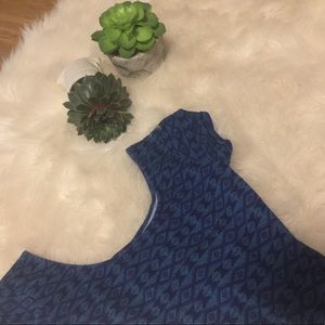 Blue Diamond Pattern Crop Top
